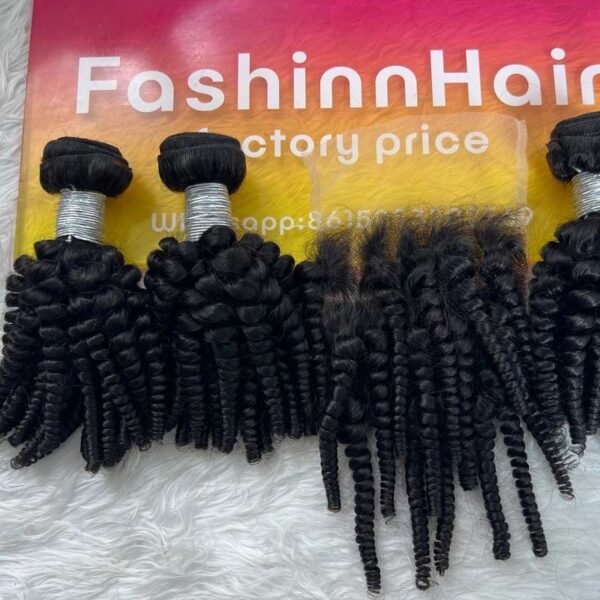 3 Afro Curly+ 5*5 HD lace Closure