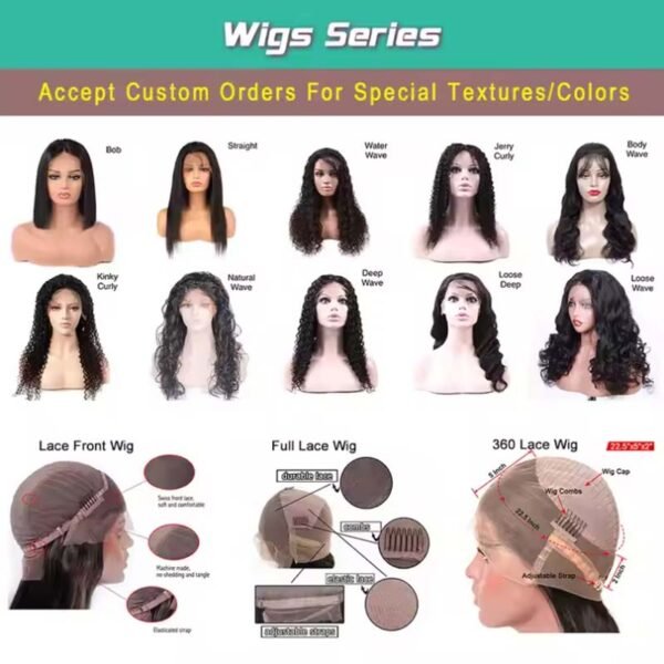 #Natural Color 360 Lace Wig Brazilian Human Hair
