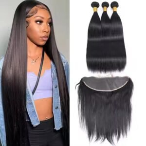 Straight Bundles With Hd Lace Frontal