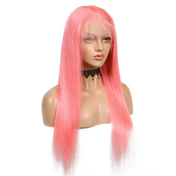 Transparent Lace Straight Pink Color Wig