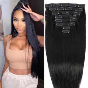 Virgin hair cuticle Aligned Clip in